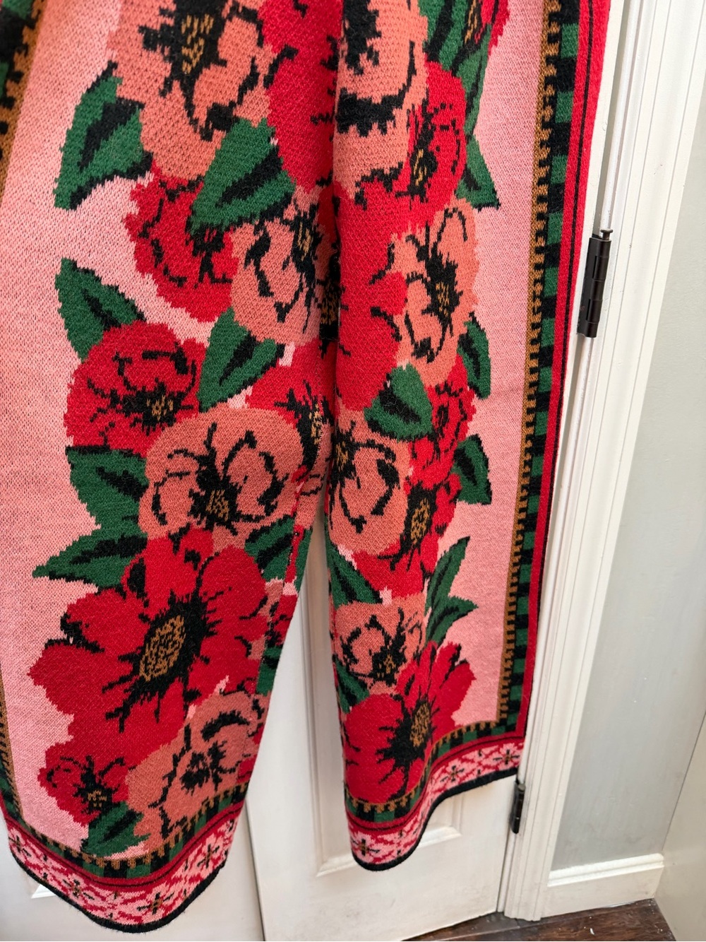 Farm Rio Floral tapestry pants - Pink and Red